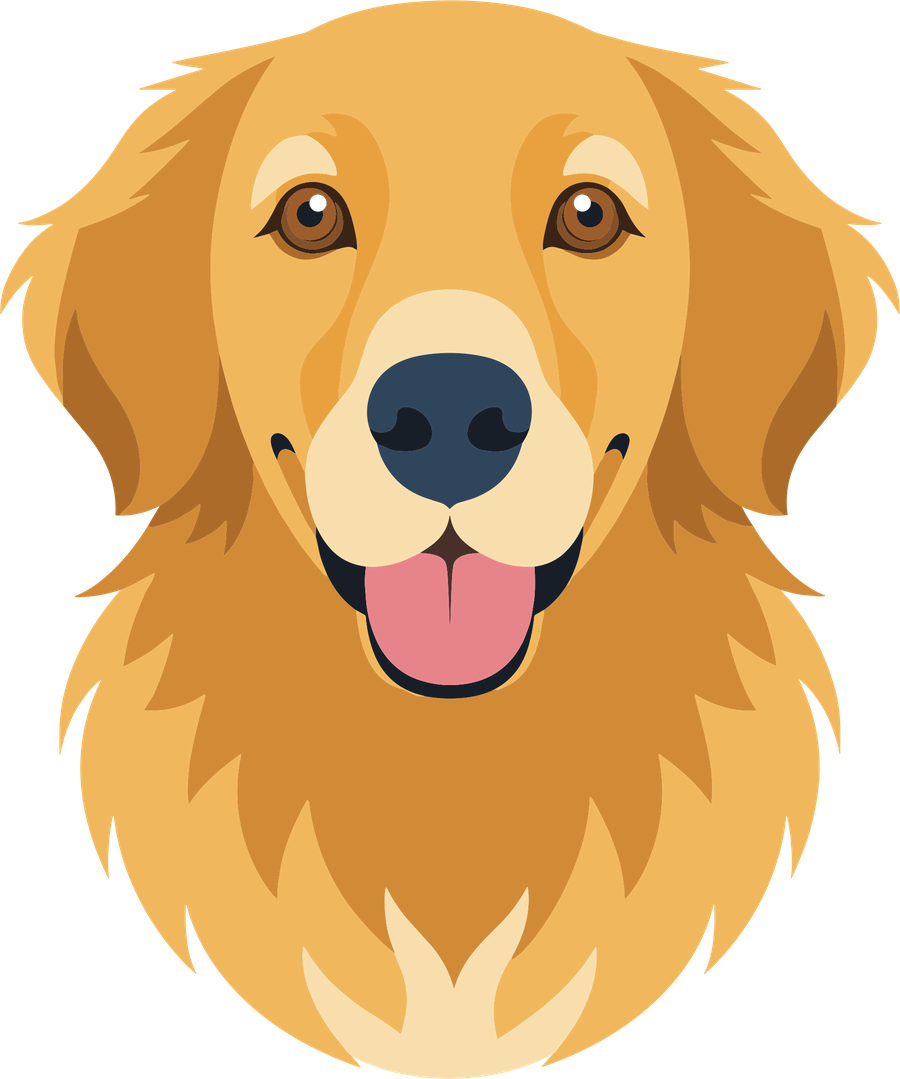 The Time Retrievers golden retriever mascot, smiling